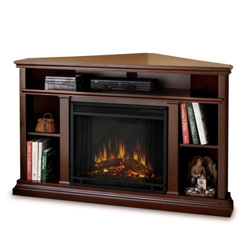 Real Flame 50.75in W Dark Espresso Fanforced Electric Fireplace in