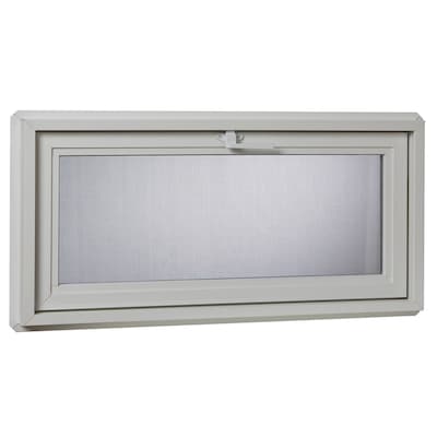 Basement Hopper Vinyl Window Vent with Screen Lock Venting Replacement White