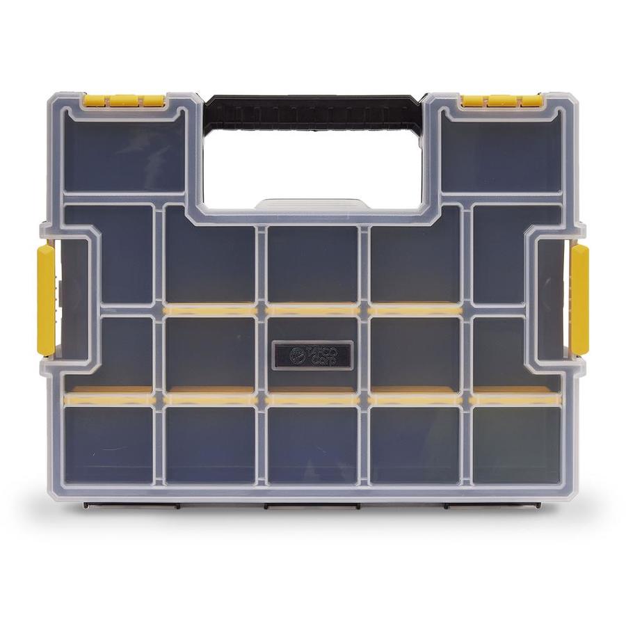 TAFCO 15-Compartment Pro-Go Divided Small Parts Organizer, Yellow in ...