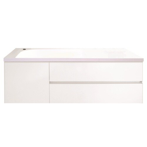 Bondi Designs Saber 47.25in White Gloss Polyurethane Single Sink