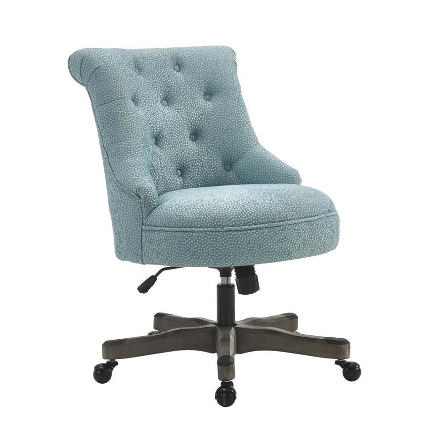 Linon Sinclair Light Blue Transitional Desk Chair At Lowes Com