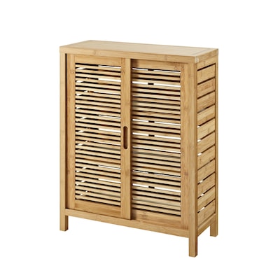 Bracken 26 In W X 33 H 11 D Natural Bamboo Freestanding Linen Cabinet Bracken 26 In W X 33 H 11 D Natural Bamboo Freestanding Linen Cabinet