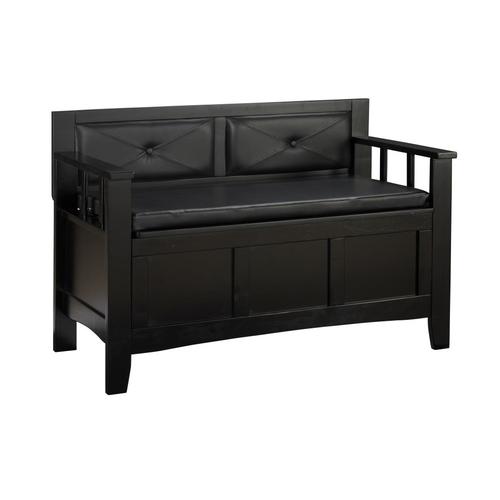 Linon Carlton Casual Black Storage Bench in the Indoor ...