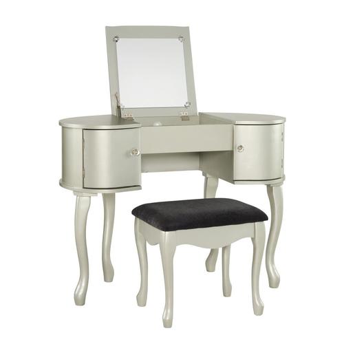 Linon 40.50in Silver Makeup Vanity in the Makeup Vanities department