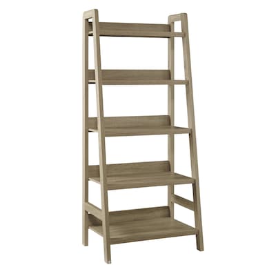 Linon Tracey Gray Wood 5 Shelf Ladder Bookcase At Lowes Com