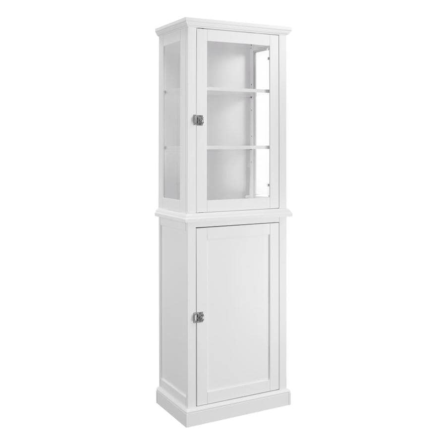 Winsome Alps Tall Cabinet With Glass Door And Drawer Black 18 11