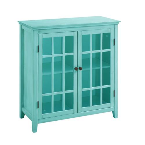 Linon Largo Turquoise Casual Engineered Wood Media Cabinet At