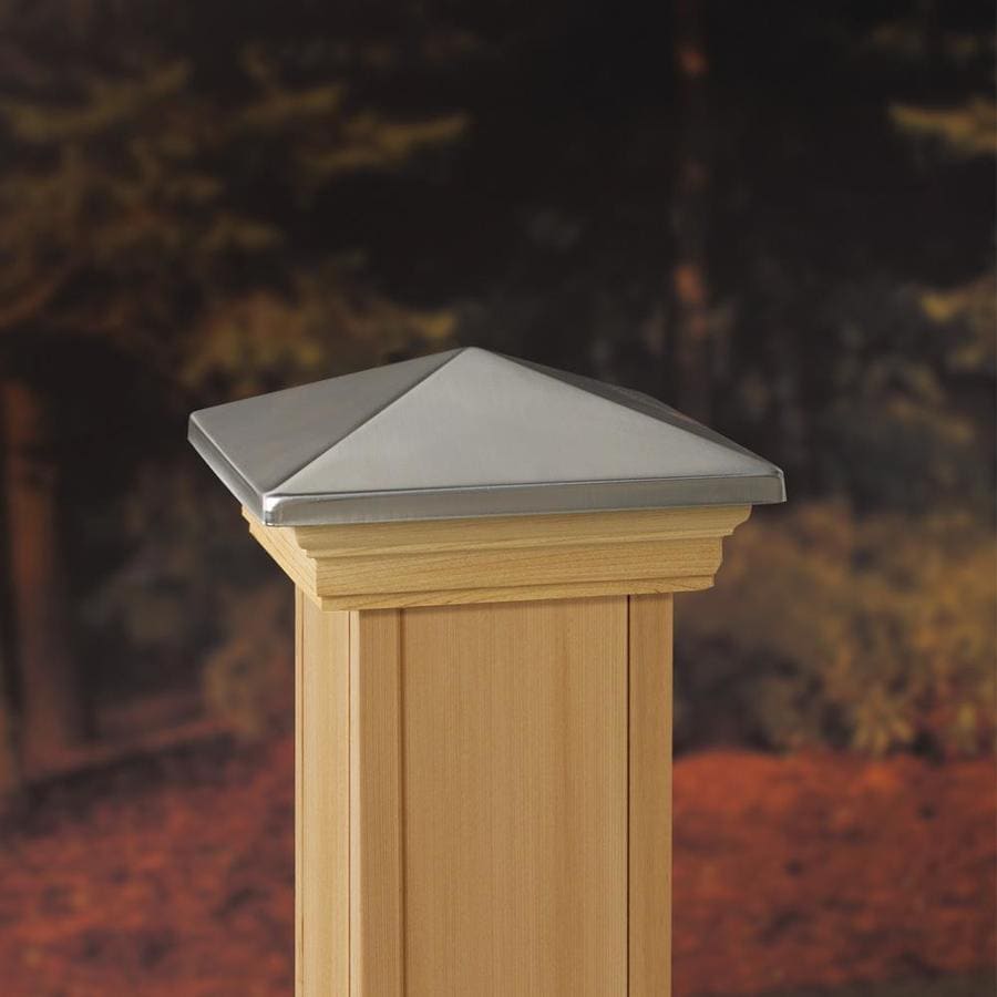 Deckorators 6-in x 6-in Stainless Plastic Pine Deck Post Cap in the ...