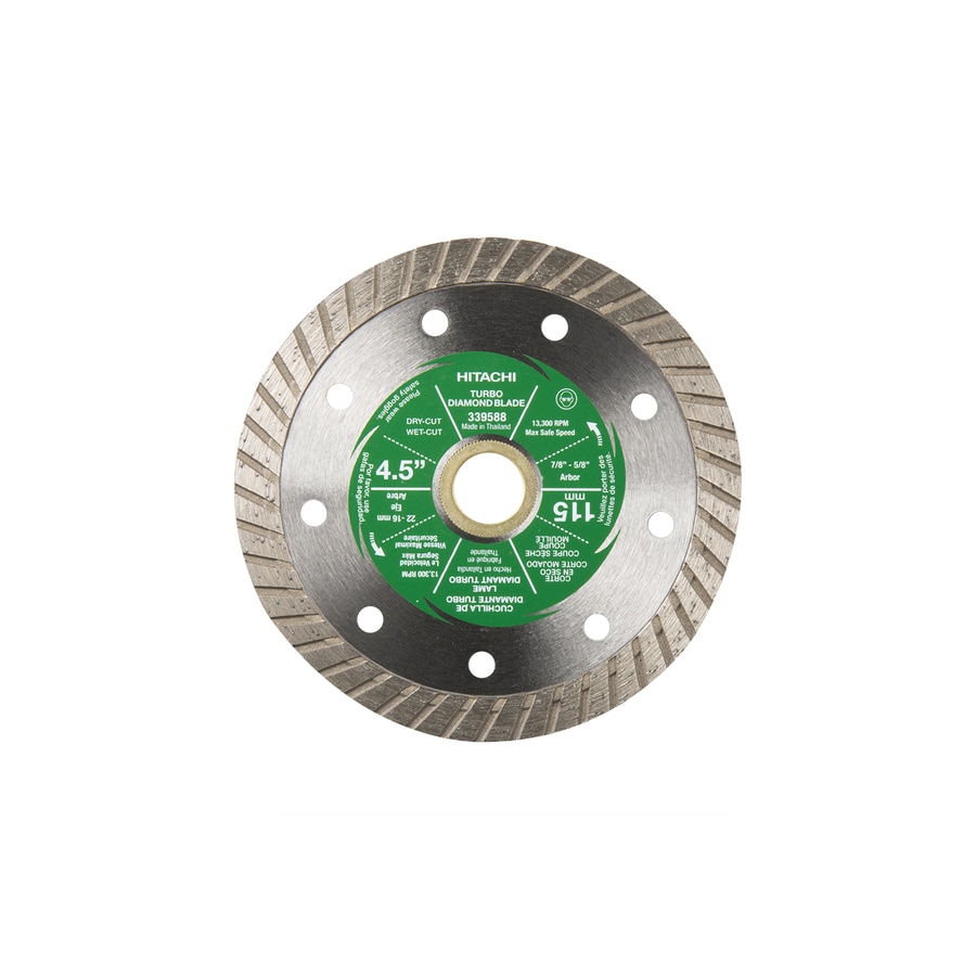 Hitachi 4 1 2 In Wet Dry Turbo Diamond Saw Blade At Com Hitachi 4 1 2 In Wet Dry Turbo Diamond Saw Blade