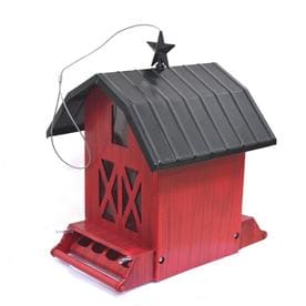 Wild Bird Rustic Red Metal Squirrel-Resistant Hopper Bird Feeder