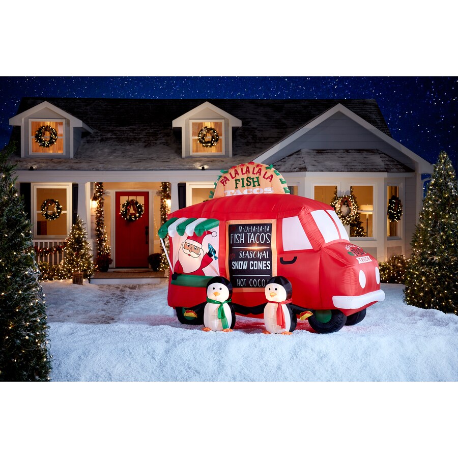 Holiday Living 6-ft Lighted Fish Taco Truck Christmas Inflatable in the ...