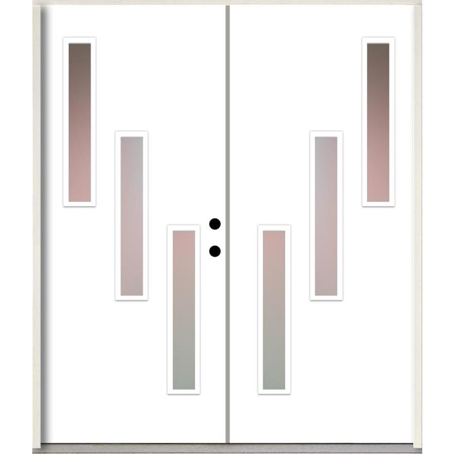 ReliaBilt Spotlights 1/4 Lite Frosted Glass LeftHand Inswing Primed