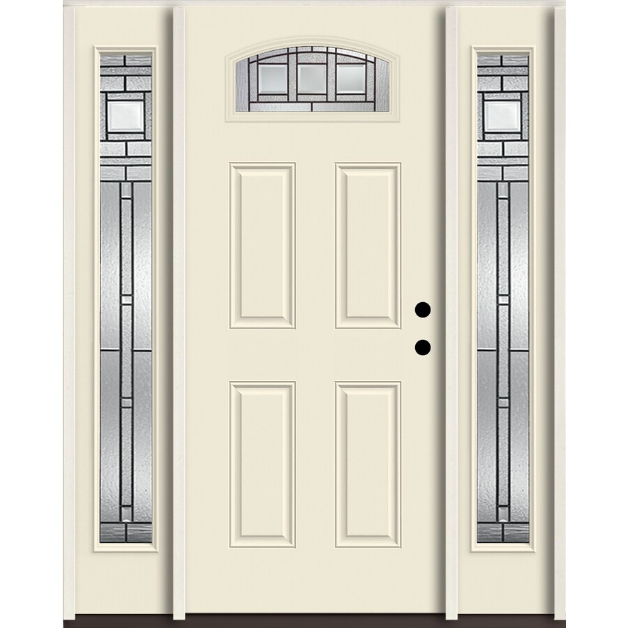 ReliaBilt Craftsman 1/4 Lite Decorative Glass LeftHand Inswing Bisque