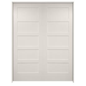 Double Pre Hung Doors At Lowes Millennium Collection Ovation Primed 5 Panel Solid Core Mdf Double Pre Hung Door