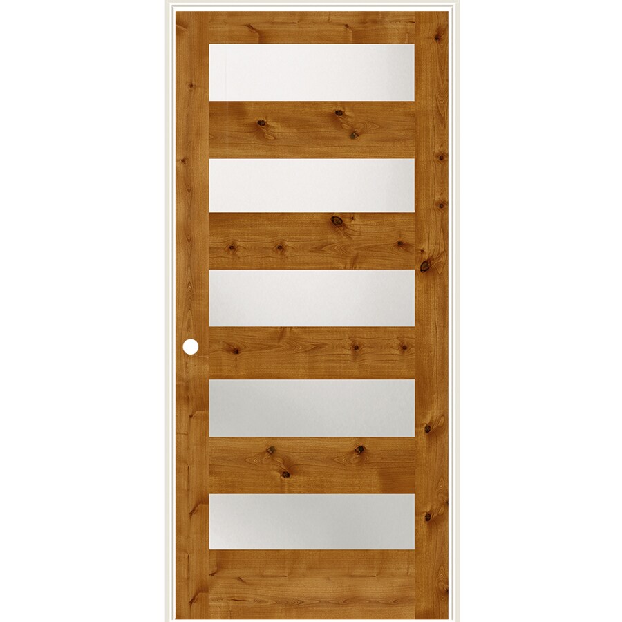 Simpson Brown 5 Panel Equal Solid Core Clear Glass Wood Knotty