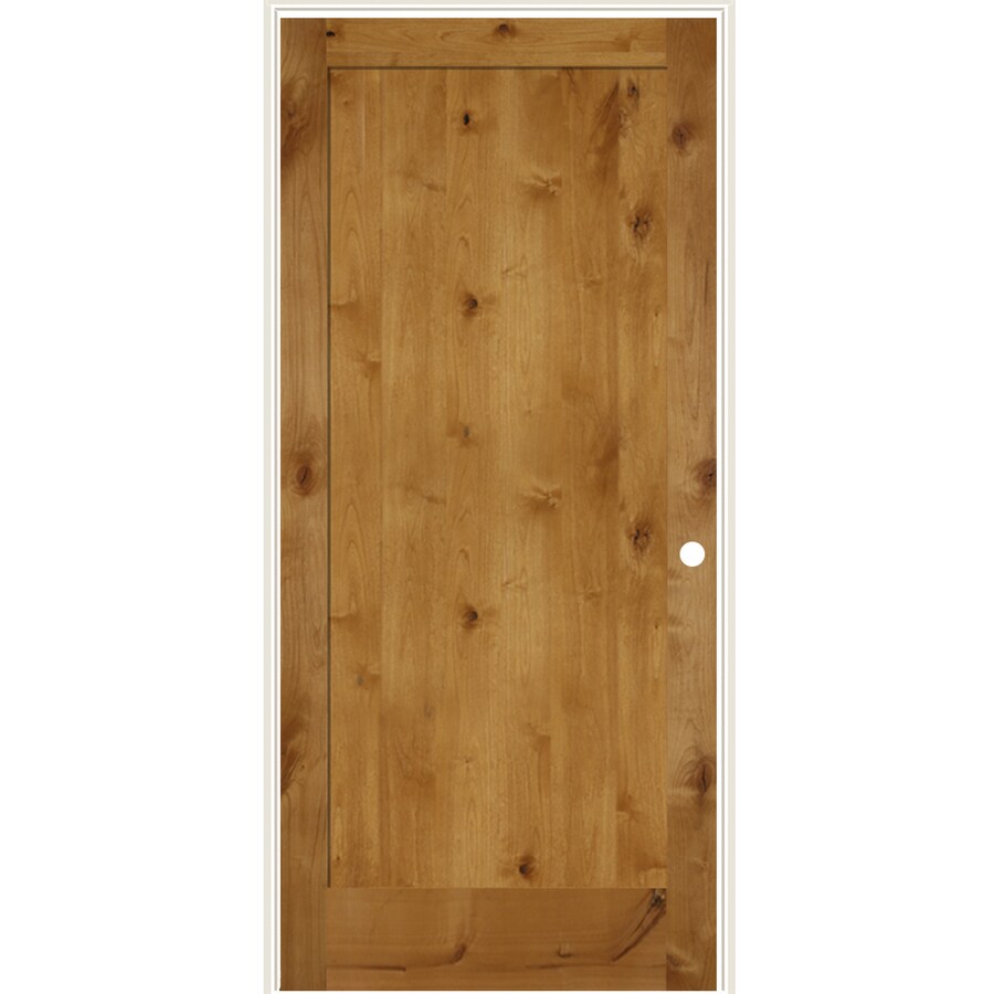 Simpson Brown 1 Panel Solid Core Wood Knotty Alder Pre Hung Door