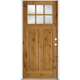 Wood Entry Doors At Lowes Simpson 1 4 Lite Clear Gl Left Hand Inswing Brown Wood Prehung Entry Door
