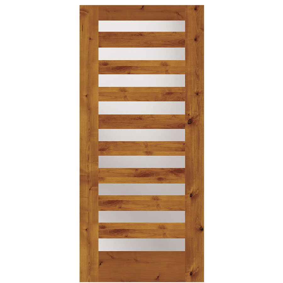 SIMPSON Full Lite Clear Glass Universal Reversible Brown Wood Slab