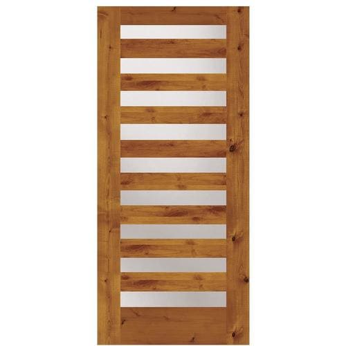 SIMPSON Full Lite Clear Glass Universal Reversible Brown Wood Slab