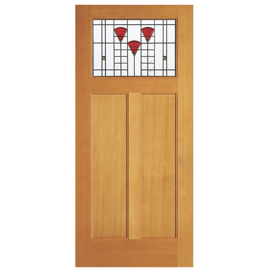 SIMPSON Craftsman Decorative Glass Universal Reversible Brown Wood Slab