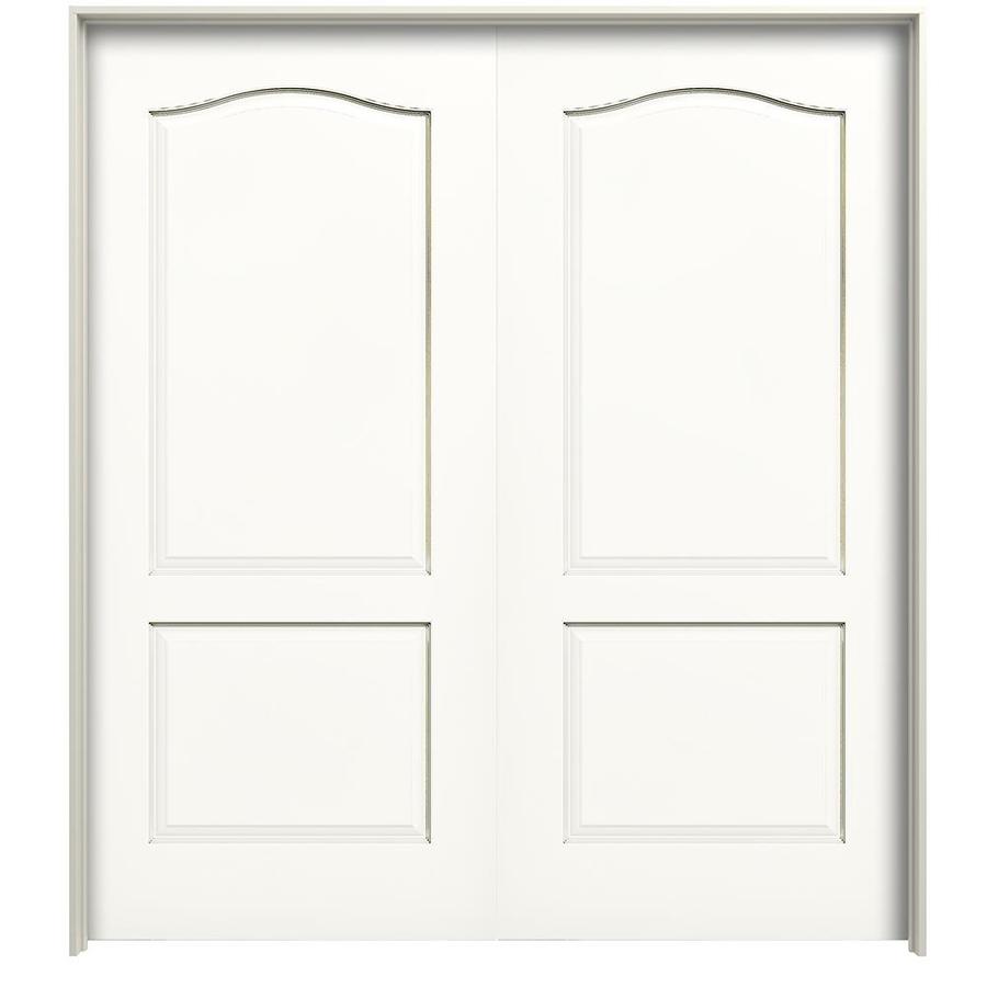 ReliaBilt Camden White 2Panel Arch Top Hollow Core Molded Composite Double Prehung Door
