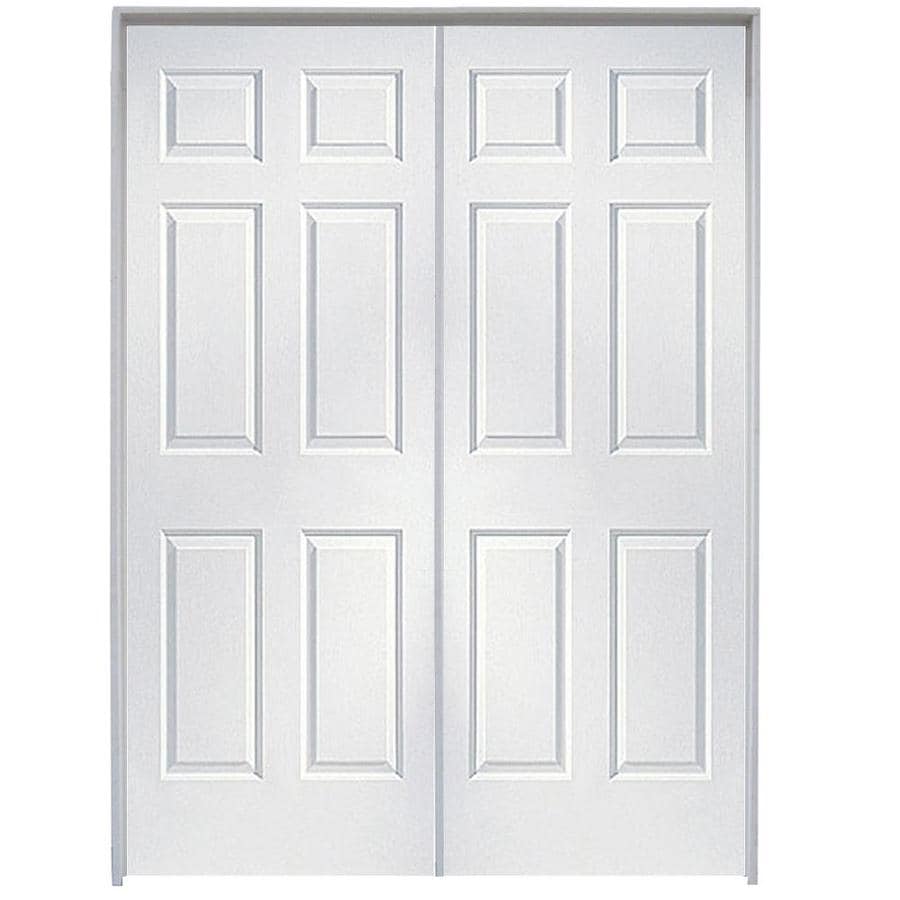 Colonist Primed White 6 Panel Hollow Core Molded Composite Pre Hung Door Common 48 In X 80 In Actual 48 In X 80 In