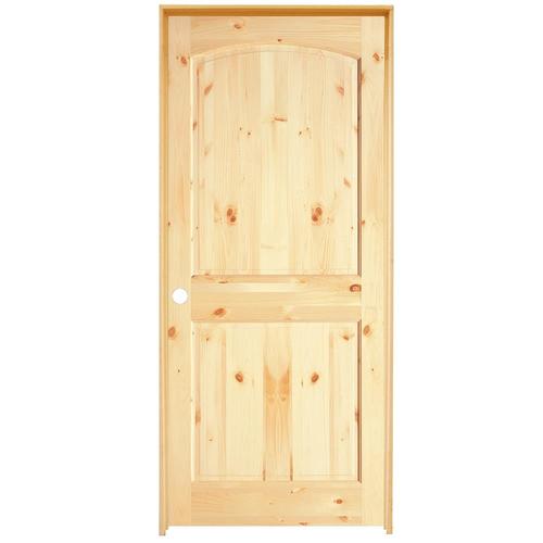 Reliabilt Brown Unfinished 2 Panel Arch Top Wood Slab Door Common
