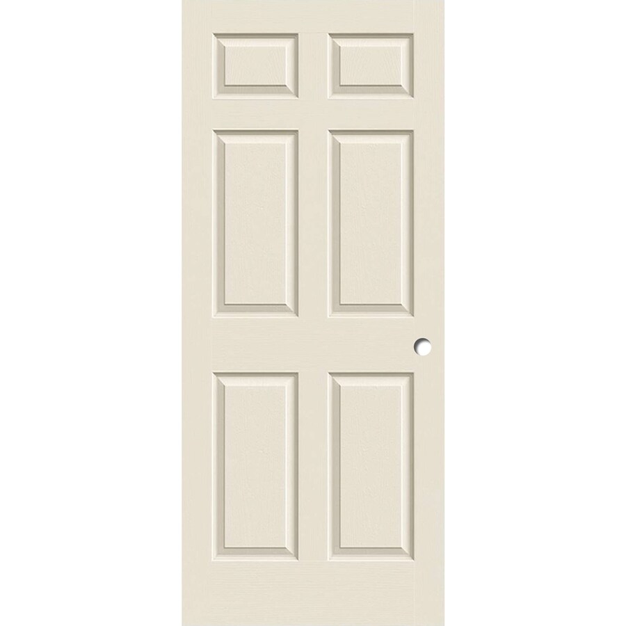 White 6 Panel Hollow Core Molded Composite Slab Door Common 36 In X 80 In Actual 36 In X 80 In