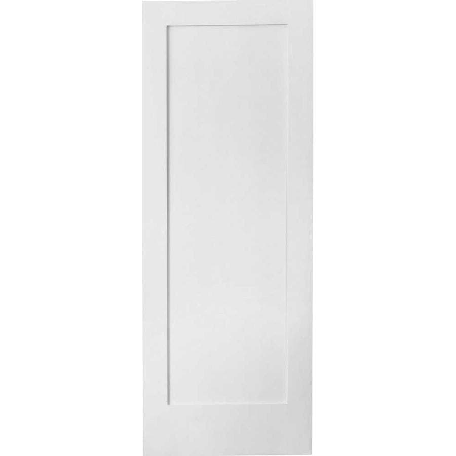 Shop ReliaBilt White 1 Panel Solid Core Wood Slab Door Common 24 In X   755308924762 