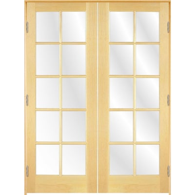 10 Lite Unfinished Clear Glass Wood Pine French Door Common 48 In X 80 In Actual 49 375 In X