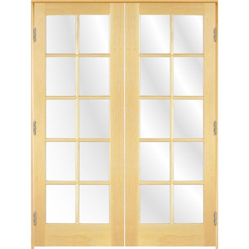 Reliabilt 10 Lite Unfinished Clear Glass Wood Pine French Door Common 48 In X 80 In Actual 49 375 In X At Lowes Com