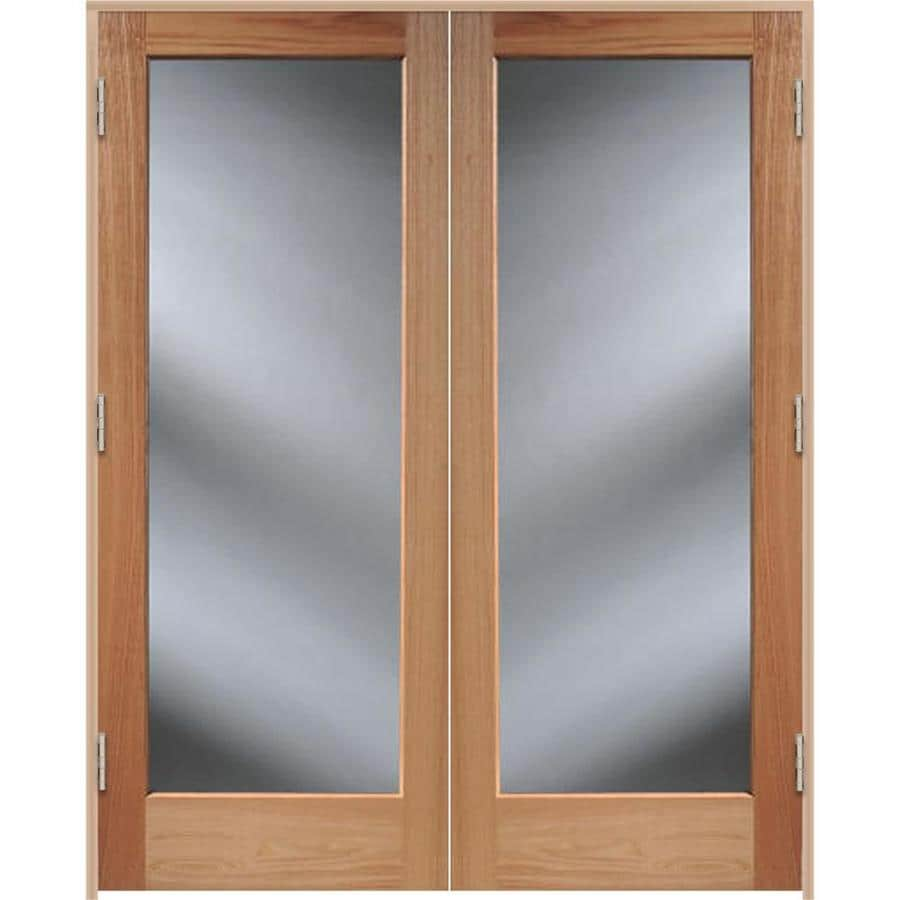 Reliabilt Brown Solid Core Clear Glass Wood Oak French Door