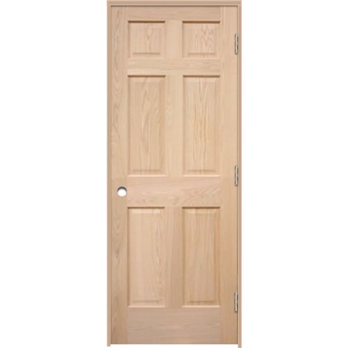 ReliaBilt Brown/Unfinished 6-Panel Wood Oak Pre-Hung Door (Common: 36