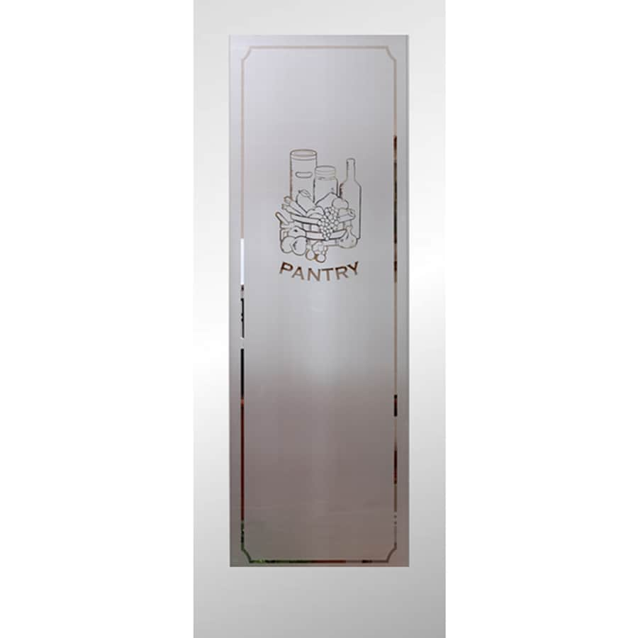 ReliaBilt White Flush Frosted Glass Wood Slab Door 24in x 80