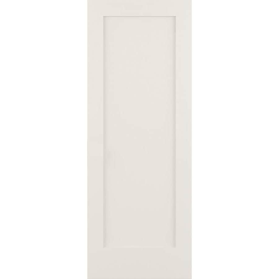 ReliaBilt Shaker 32in x 80in White 1Panel Solid Core Primed Pine Wood Slab Door in the Slab