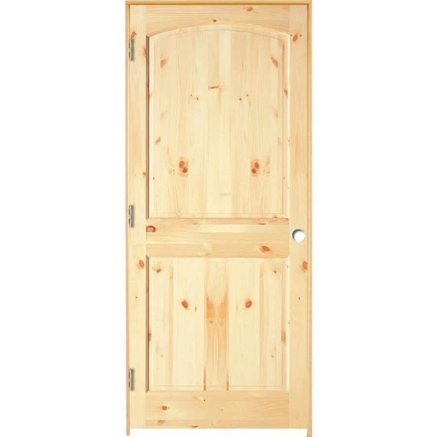 Reliabilt Unfinished 2 Panel Round Top Plank Solid Core Wood Pine