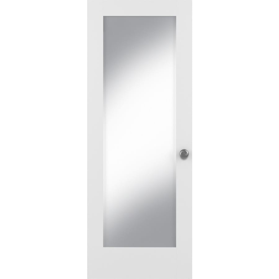 Reliabilt Primed Double Sided Mirror Door That Is Prehung On A Reliabilt Primed Double Sided Mirror Door That Is Prehung On A Flat Jamb With Satin Nickel