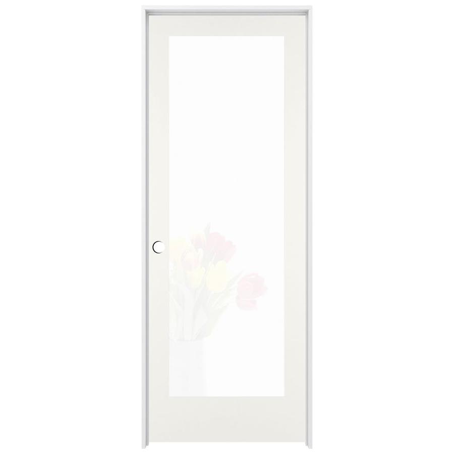Reliabilt Primed Flush Solid Core Frosted Glass Wood Pine Pre Hung