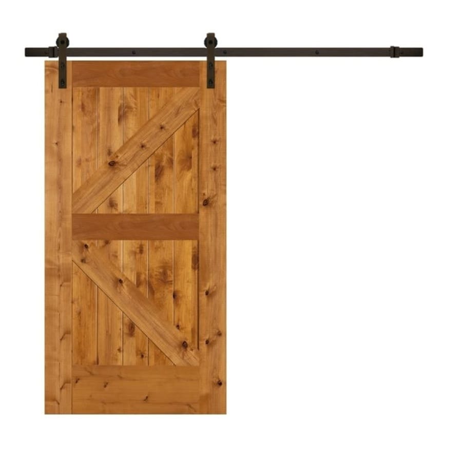 SIMPSON K-barn door 42-in x 84-in Raw K-frame Unfinished Knotty Alder ...