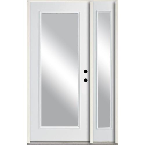 ReliaBilt Full Lite Clear Glass LeftHand Inswing Modern White Painted