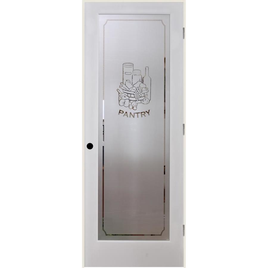 Reliabilt White 1 Panel Solid Core Frosted Glass Wood Pine Pre