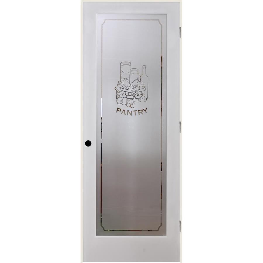 White 1 Panel Solid Core Frosted Glass Wood Pine Pre Hung Door Common 24 In X 80 In Actual 25 375 In X 81 6875 In
