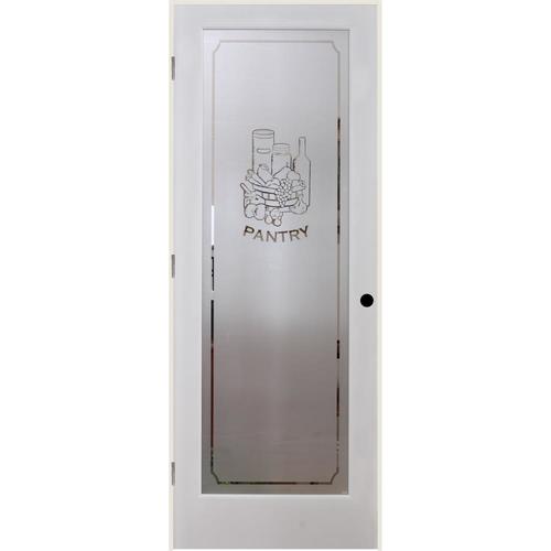 Reliabilt White 1 Panel Solid Core Frosted Glass Wood Pine Pre