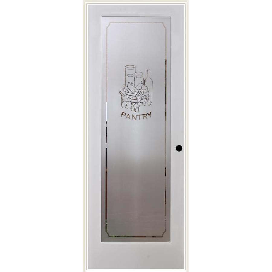 Reliabilt White 1 Panel Solid Core Frosted Glass Wood Pine Pre