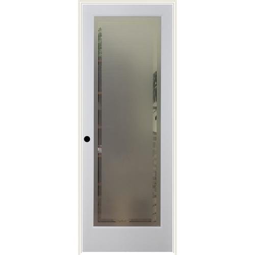 Reliabilt 24 In X 80 In White 1 Panel Frosted Glass Solid Core Primed