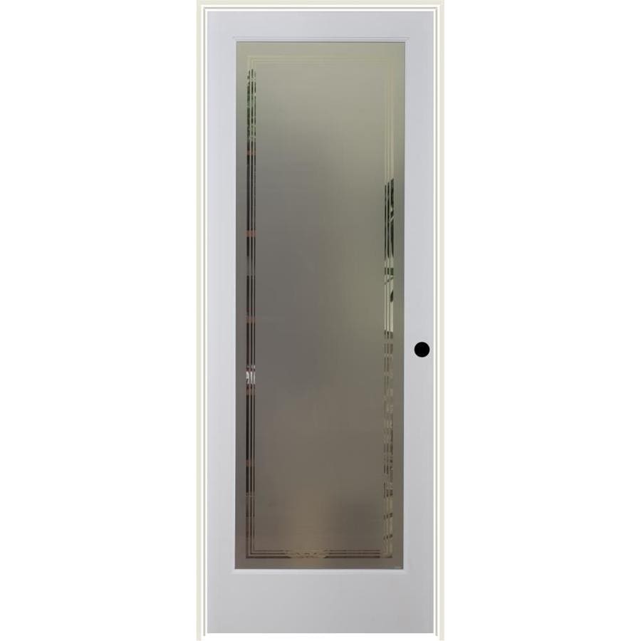 Reliabilt White 1 Panel Solid Core Frosted Glass Wood Pine