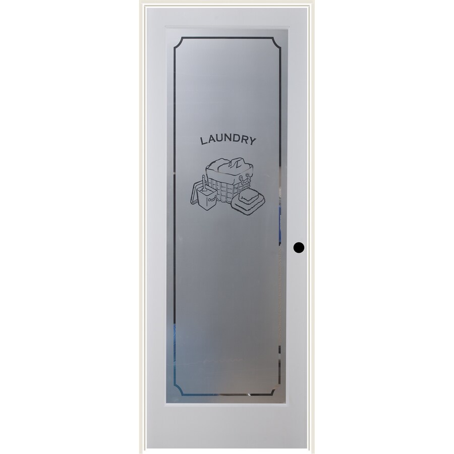 Reliabilt White 1 Panel Solid Core Frosted Glass Wood Pine Pre