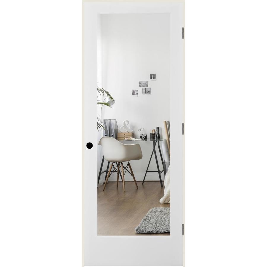 Reliabilt White 1 Panel Solid Core Clear Glass Wood Pine