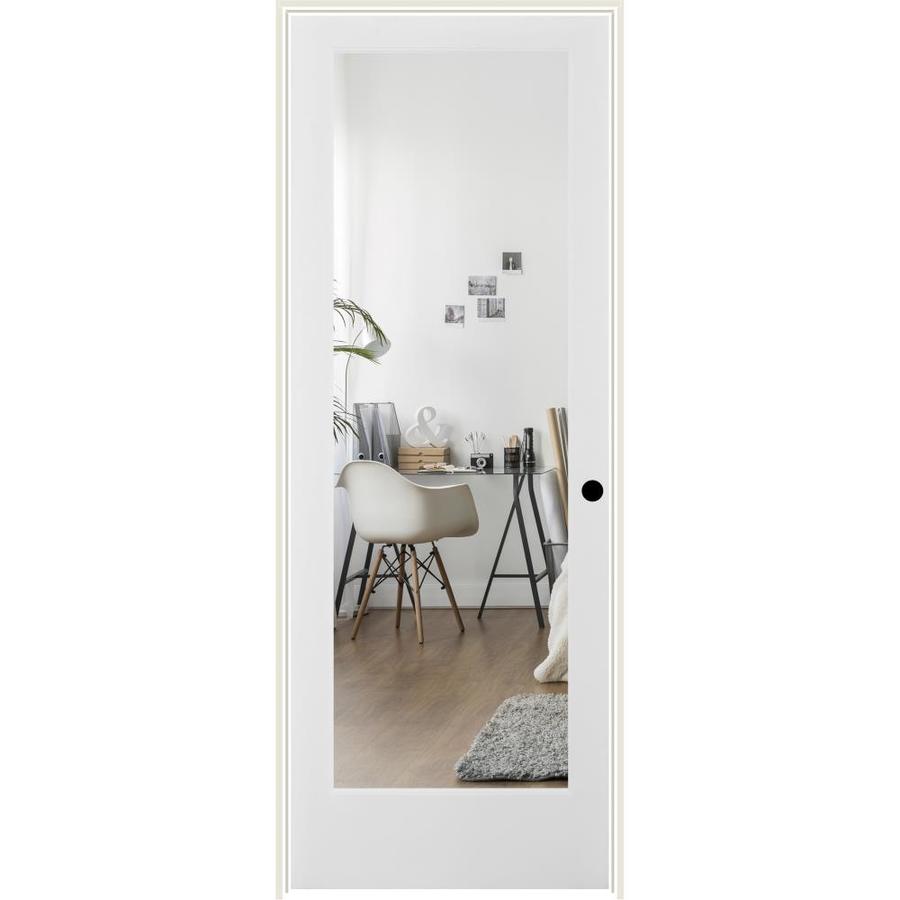 Reliabilt White 1 Panel Solid Core Clear Glass Wood Pine