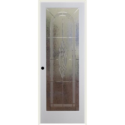 Reliabilt White 1 Panel Solid Core Etched Glass Wood Pine